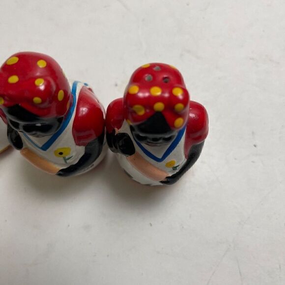 Bahama Mama Lady In The Red Dress 2 Toothpick Holders and One Salt Shaker - Picture 8 of 9